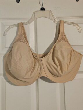 Bali 42DDD Nude Full Coverage Underwire Bra Beige Comfort Support Never Worn